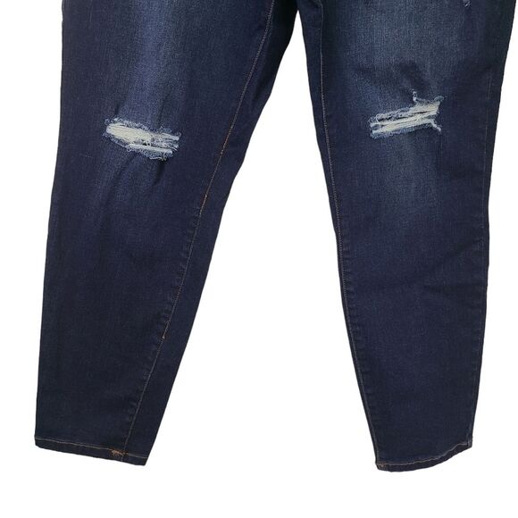 Pinkblush Womens Navy Blue Distressed Maternity Plus Size Jeans 1X - Picture 6 of 12